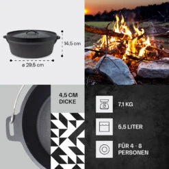 Galloway Dutch Oven 6.0 BBQ-Topf Gusseisen Voreingebrannt Größe M / 6 Qt 10 Galloway Dutch Oven 6.0 BBQ-Topf Gusseisen Voreingebrannt Größe M / 6 Qt -Küchenbedarf Geschäft 10038581 de 0004 usp