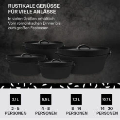 Galloway Dutch Oven 12.0 BBQ-Topf Gusseisen Größe XL / 12 Qt -Küchenbedarf Geschäft 10038583 de 0006 usp
