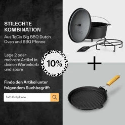 Galloway Dutch Oven 12.0 BBQ-Topf Gusseisen Standfüße Größe XL / 12 Qt -Küchenbedarf Geschäft 10038587 de 0007 usp