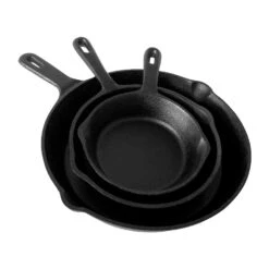 Parthenaise Bratpfannen 3er-Set 12/16/21cm Ø Gusseisen Rund Voreingebrannt -Küchenbedarf Geschäft 10038597 yy 0004 logo