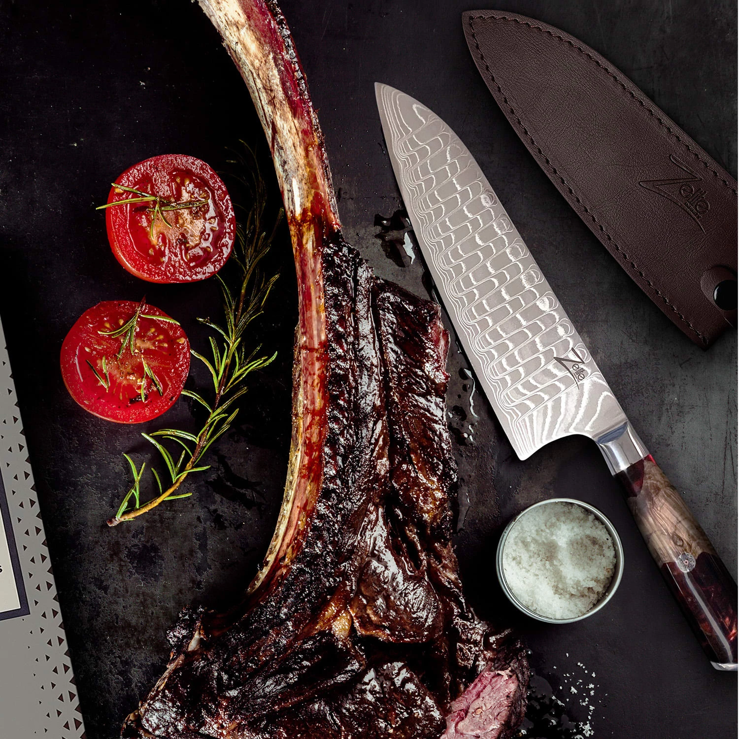 Infinity Wave 8" Kochmesser 61 HRC Damaszenerstahl 2 Infinity Wave 8" Kochmesser 61 HRC Damaszenerstahl – Bild 2