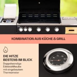 Jersey Outdoor Kitchen Gasgrill Spüle 20,7 KW 5+1 Brenner Mobil -Küchenbedarf Geschäft 10039854 de 0003 usp