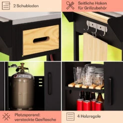 Jersey Outdoor Kitchen Gasgrill Spüle 20,7 KW 5+1 Brenner Mobil -Küchenbedarf Geschäft 10039854 de 0005 usp