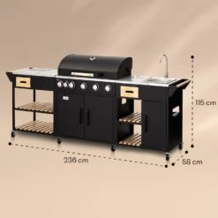 Jersey Outdoor Kitchen Gasgrill Spüle 20,7 KW 5+1 Brenner Mobil -Küchenbedarf Geschäft 10039854 yy 0008 dimensions