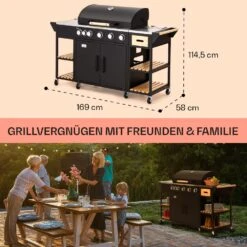 Jersey Outdoor Kitchen Gasgrill 20,7 KW 5+1 Brenner Mobil Regenschutz -Küchenbedarf Geschäft 10039855 de 0006 usp