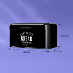 Delaware Brotkasten Metall 30 X 16 X 20,5 Cm Klappdeckel Lüftungslöcher -Küchenbedarf Geschäft 10039910 yy 0006 dimensions