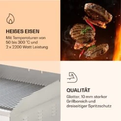 Grillmeile 4400 Elektrogrill Plancha 2x2200W Grillplatte Edelstahl -Küchenbedarf Geschäft 10039916 de 0005 logo
