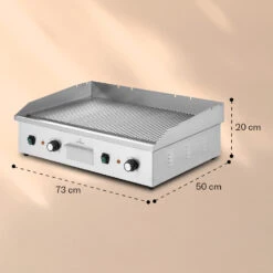 Grillmeile 4400 Elektrogrill Plancha 2x2200W Grillplatte Edelstahl -Küchenbedarf Geschäft 10039916 yy 0008 dimensions