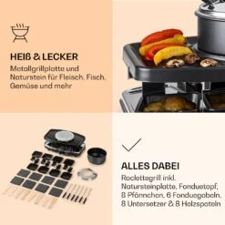 Entrecote 2-in-1 Raclette-Grill & Fondue Naturstein 1100W 8 Personen -Küchenbedarf Geschäft 10039922 de 0005 logo