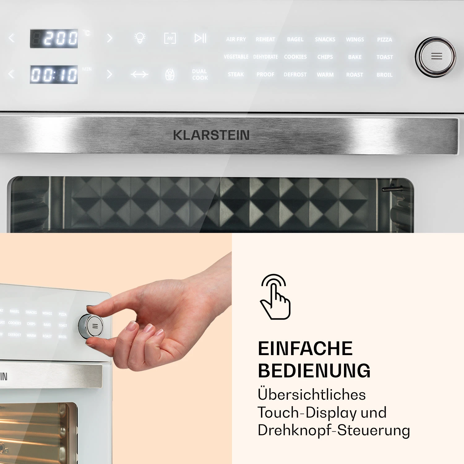 Vigor Air Heißluftfritteuse 1800 W 30 Liter 18 Programme 3 Vigor Air Heißluftfritteuse 1800 W 30 Liter 18 Programme – Bild 3