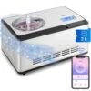 Dolce Bacio Smart Eiscremebereiter Yogurtmaker Kompressor 2 Liter WiFi Touch Edelstahl