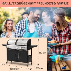 Kingsville 3.1 Kombigrill Gas + Kohle 10,9 KW 3+1 Brenner -Küchenbedarf Geschäft 10040270 de 0007 usp