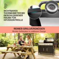 Kingsville 4.1 Kombigrill Gas + Kohle 13,7 KW 4+1 Brenner -Küchenbedarf Geschäft 10040271 de 0004 usp