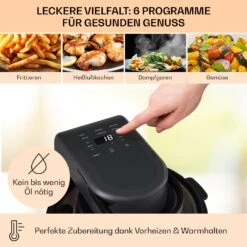 Vendure Heißluftfritteuse Mit Dampffunktion 1250W 5 Liter 6 Programme -Küchenbedarf Geschäft 10040278 de 0004 usp
