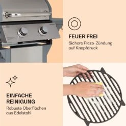 Lucifer 2 Gasgrill 2 X 3,6 KW Brenner 45x45cm Grill Edelstahl Mobil -Küchenbedarf Geschäft 10040279 de 0007 logo