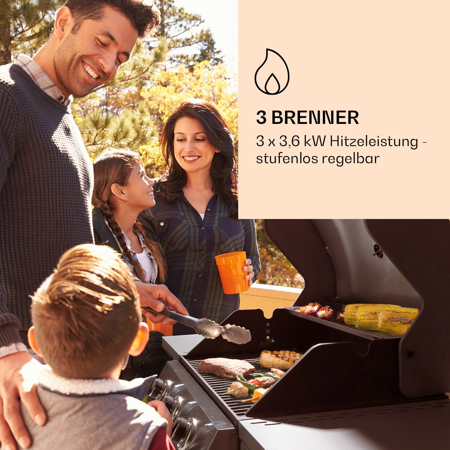 Lucifer 3 Gasgrill 3 X 3,6 KW Brenner 60x45cm Grill Edelstahl Mobil 3 Lucifer 3 Gasgrill 3 X 3,6 KW Brenner 60x45cm Grill Edelstahl Mobil – Bild 3