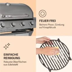 Lucifer 4 Gasgrill 4 X 3,6 KW Brenner 69x45cm Grill Edelstahl Mobil 14 Lucifer 4 Gasgrill 4 X 3,6 KW Brenner 69x45cm Grill Edelstahl Mobil -Küchenbedarf Geschäft 10040281 de 0007 logo