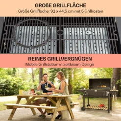 Aberdeen Double Holzkohlegrill Smoker Thermometer 2 Seitentische Mobil -Küchenbedarf Geschäft 10040293 de 0004 usp