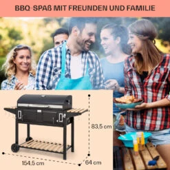 Aberdeen Double Holzkohlegrill Smoker Thermometer 2 Seitentische Mobil -Küchenbedarf Geschäft 10040293 de 0007 usp