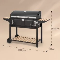 Aberdeen Double Holzkohlegrill Smoker Thermometer 2 Seitentische Mobil -Küchenbedarf Geschäft 10040293 yy 0011 dimensions