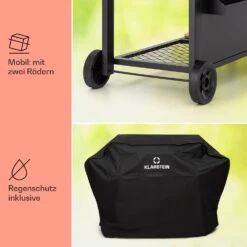 Aberdeen Kombi-Grill Gas Kohle Smoker Thermometer 2 Seitentische Mobil -Küchenbedarf Geschäft 10040294 de 0008 usp