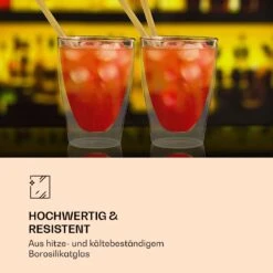 DUOS Doppelwandiges Glas | Thermoglas | 310 Ml | Trinkglas | Espressoglas, Teeglas, Shotglas | Für Heiße Und Kalte Getränke | Borosilikatglas| Hitze- Und Kältebeständig | Handgemacht | Spülmaschinenfest | Schwebe-Effekt -Küchenbedarf Geschäft 10040364 de 0003 logo