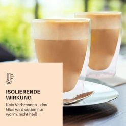 DUOS Doppelwandiges Glas | Thermoglas | 310 Ml | Trinkglas | Espressoglas, Teeglas, Shotglas | Für Heiße Und Kalte Getränke | Borosilikatglas| Hitze- Und Kältebeständig | Handgemacht | Spülmaschinenfest | Schwebe-Effekt -Küchenbedarf Geschäft 10040364 de 0004 logo