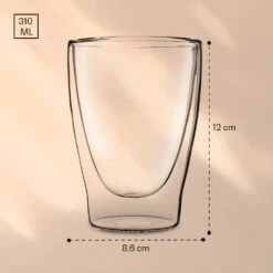 DUOS Doppelwandiges Glas | Thermoglas | 310 Ml | Trinkglas | Espressoglas, Teeglas, Shotglas | Für Heiße Und Kalte Getränke | Borosilikatglas| Hitze- Und Kältebeständig | Handgemacht | Spülmaschinenfest | Schwebe-Effekt -Küchenbedarf Geschäft 10040364 yy 0007 logo