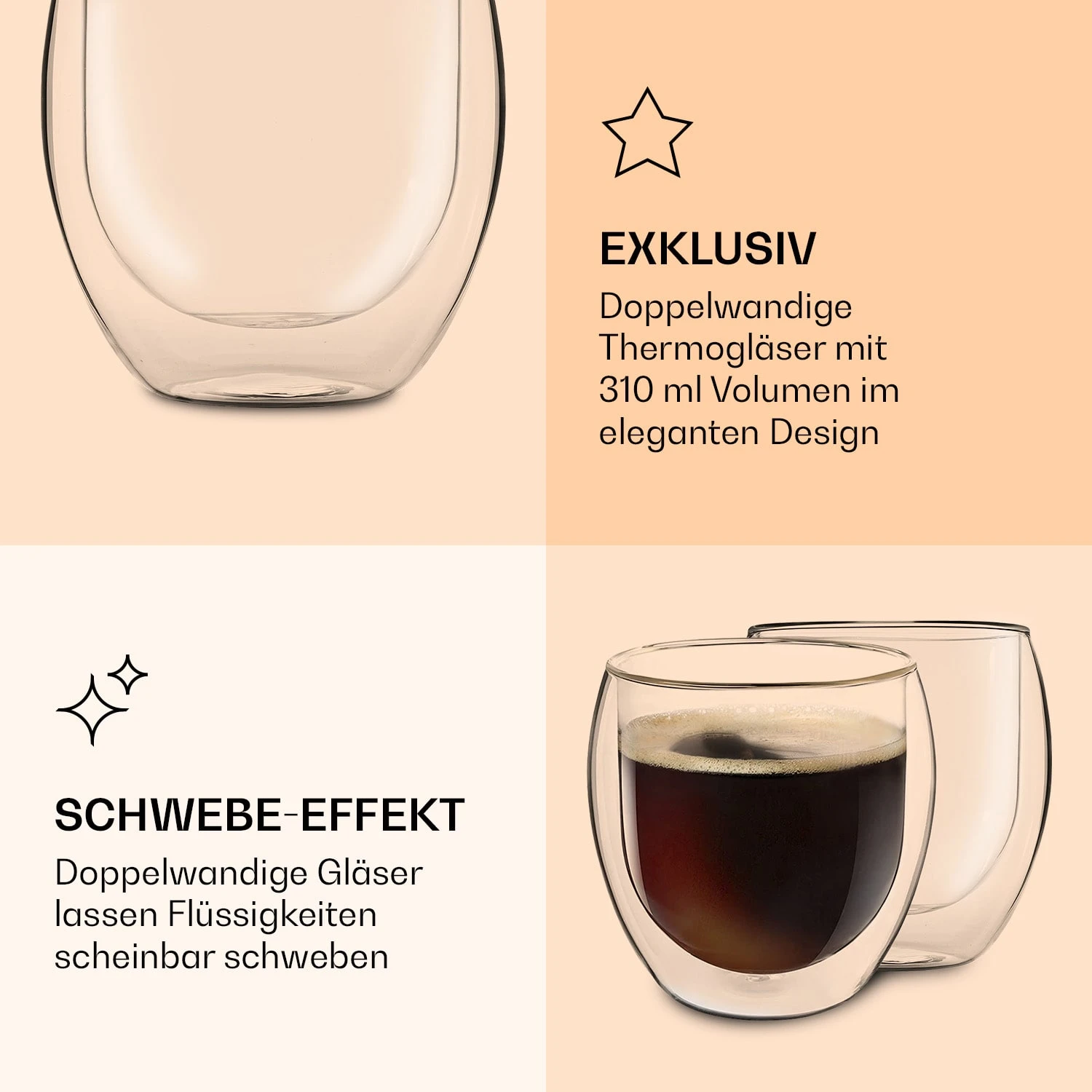 DUOS Jumbo Doppelwandiges Thermoglas 310ml Borosilikatglas Handgemacht 5 DUOS Jumbo Doppelwandiges Thermoglas 310ml Borosilikatglas Handgemacht – Bild 5