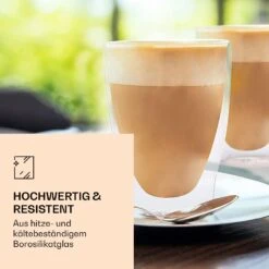 DUOS Doppelwandiges Glas | Thermoglas | 310 Ml | Trinkglas | Espressoglas, Teeglas, Shotglas | Für Heiße Und Kalte Getränke | Borosilikatglas| Hitze- Und Kältebeständig | Handgemacht | Spülmaschinenfest | Schwebe-Effekt -Küchenbedarf Geschäft 10040372 de 0003 logo