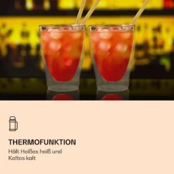 DUOS Doppelwandiges Glas | Thermoglas | 310 Ml | Trinkglas | Espressoglas, Teeglas, Shotglas | Für Heiße Und Kalte Getränke | Borosilikatglas| Hitze- Und Kältebeständig | Handgemacht | Spülmaschinenfest | Schwebe-Effekt -Küchenbedarf Geschäft 10040372 de 0004 logo