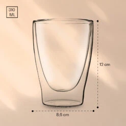 DUOS Doppelwandiges Glas | Thermoglas | 310 Ml | Trinkglas | Espressoglas, Teeglas, Shotglas | Für Heiße Und Kalte Getränke | Borosilikatglas| Hitze- Und Kältebeständig | Handgemacht | Spülmaschinenfest | Schwebe-Effekt -Küchenbedarf Geschäft 10040372 yy 0007 logo