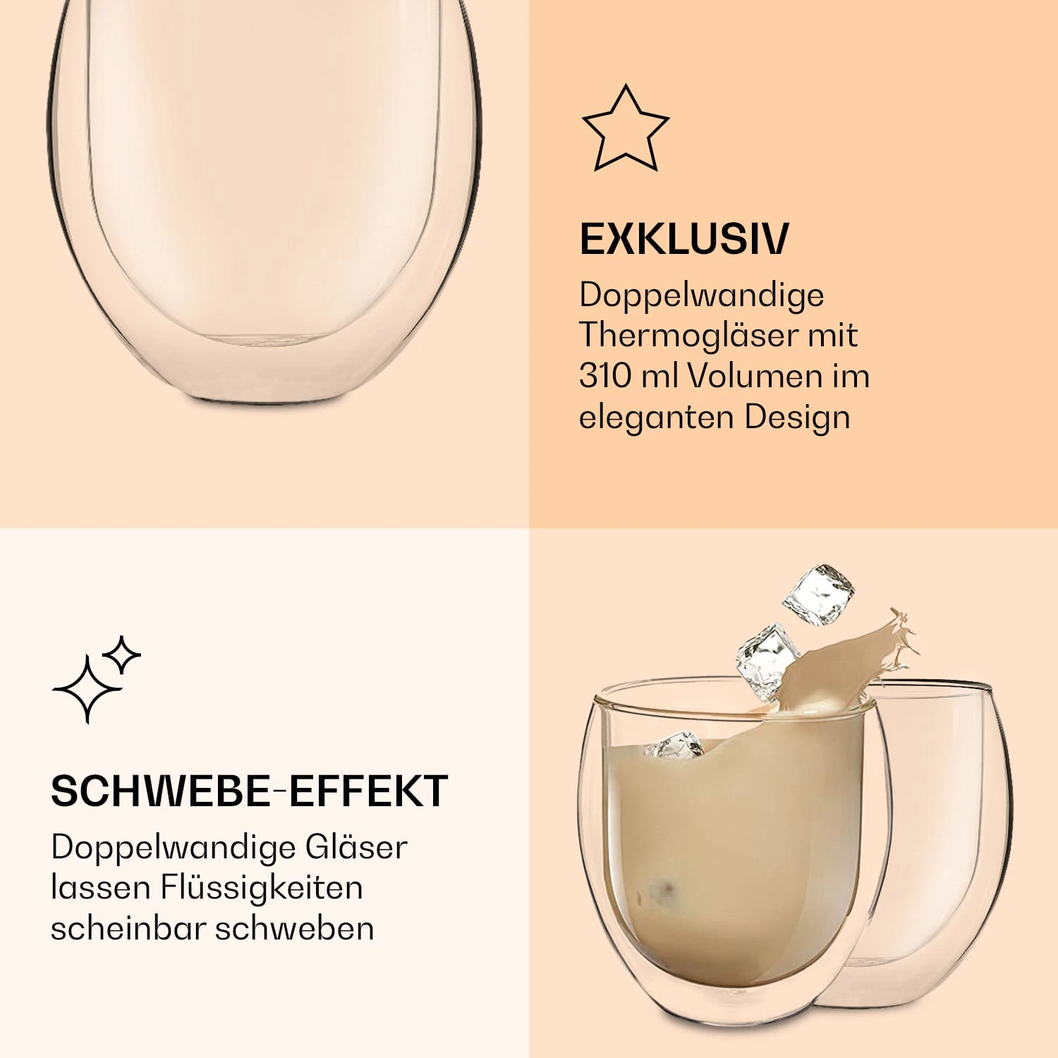 DUOS Jumbo Doppelwandiges Thermoglas 310ml Borosilikatglas Handgemacht 5 DUOS Jumbo Doppelwandiges Thermoglas 310ml Borosilikatglas Handgemacht – Bild 5