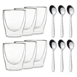 DUOS Doppelwandiges Glas 200 Ml Thermofunktion Inkl. Edelstahl-Löffel