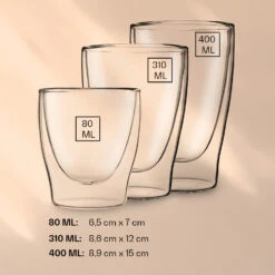 DUOS Doppelwandiges Glas 2 X 80, 310, 400 Ml Thermofunktion Inkl. Edelstahl-Löffel -Küchenbedarf Geschäft 10040398 yy 0006 logo