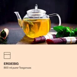 Glaskanne 800 Ml Borosilikatglas Mit Deckel, Teesieb Und Teeblumen 8 Glaskanne 800 Ml Borosilikatglas Mit Deckel, Teesieb Und Teeblumen -Küchenbedarf Geschäft 10040415 de 0002 logo