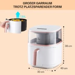 Air Bloom Heißluftfritteuse Dampffunktion 1500W 7,5 Liter 16 Programme -Küchenbedarf Geschäft 10040496 de 0007 usp