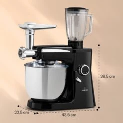 Renata Rossa Küchenmaschine 3-in-1 2000W 2,7PS 5Ltr Edelstahl BPA-frei 15 Renata Rossa Küchenmaschine 3-in-1 2000W 2,7PS 5Ltr Edelstahl BPA-frei -Küchenbedarf Geschäft 10040500 yy 0008 dimensions
