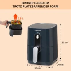 Crisp-Pro Heißluftfritteuse Air Fryer 1400W 2,8 Ltr Timer Edelstahl 11 Crisp-Pro Heißluftfritteuse Air Fryer 1400W 2,8 Ltr Timer Edelstahl -Küchenbedarf Geschäft 10040698 de 0006 usp