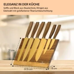 Kazuno Messerset 7 Teile Magnetischer Block PVD Titanium-Beschichtung -Küchenbedarf Geschäft 10040726 de 0007 usp