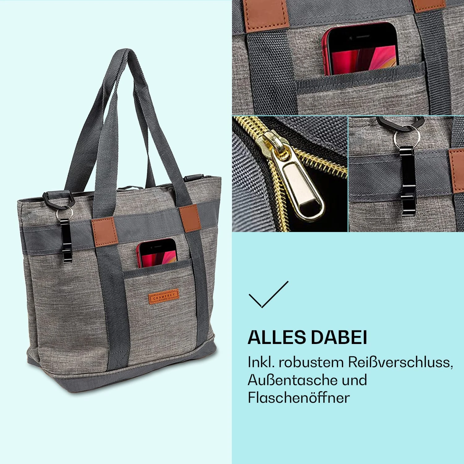 Kühltasche 19 Liter Isoliert Auslaufsicher 3 Tragemöglichkeiten 5 Kühltasche 19 Liter Isoliert Auslaufsicher 3 Tragemöglichkeiten – Bild 5