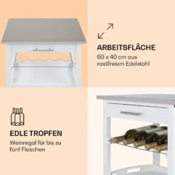 Vermont Servierwagen Küchenwagen 5 Etagen Holz Edelstahl Mobil -Küchenbedarf Geschäft 10041118 de 0003 logo