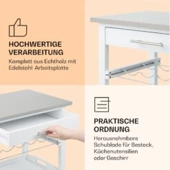 Vermont Servierwagen Küchenwagen 5 Etagen Holz Edelstahl Mobil -Küchenbedarf Geschäft 10041118 de 0005 logo