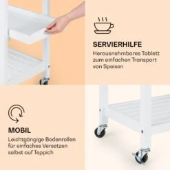 Vermont Servierwagen Küchenwagen 5 Etagen Holz Edelstahl Mobil -Küchenbedarf Geschäft 10041118 de 0006 logo