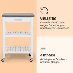 Tennessee Servierwagen Küchenwagen 4 Etagen Holz Granit Mobil -Küchenbedarf Geschäft 10041120 de 0004 logo