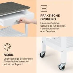 Tennessee Servierwagen Küchenwagen 4 Etagen Holz Granit Mobil -Küchenbedarf Geschäft 10041120 de 0005 logo