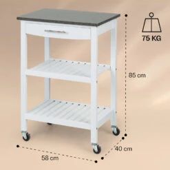 Tennessee Servierwagen Küchenwagen 4 Etagen Holz Granit Mobil -Küchenbedarf Geschäft 10041120 yy 0006 dimensions