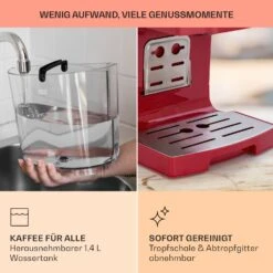 BellaVita Kaffeemaschine 3-in-1 1450 W 20 Bar Milchschäumer -Küchenbedarf Geschäft 10041240 de 0006 usp