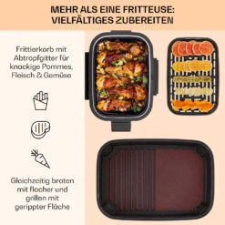 Combo Air Grill-Heißluftfritteuse 5 Programme 1500 Watt 4,5 L Grillkorb 2,5 L Frittierkorb -Küchenbedarf Geschäft 10041330 de 0004 usp