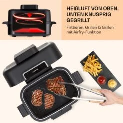 Combo Air Grill-Heißluftfritteuse 5 Programme 1500 Watt 4,5 L Grillkorb 2,5 L Frittierkorb -Küchenbedarf Geschäft 10041330 de 0005 usp